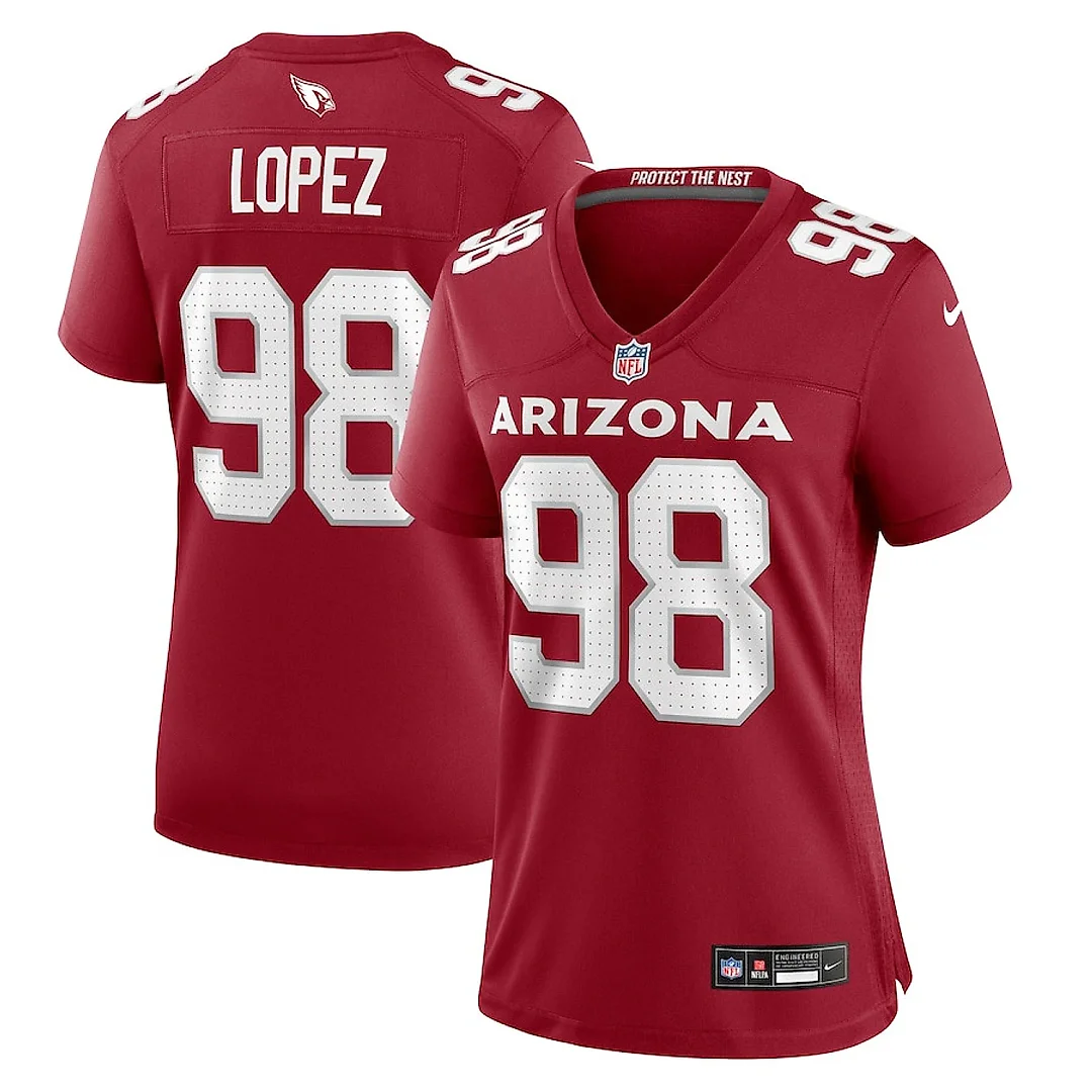 Zennovawear Roy Lopez 98 Arizona Cardinals Women's Game Jersey - Cardinal