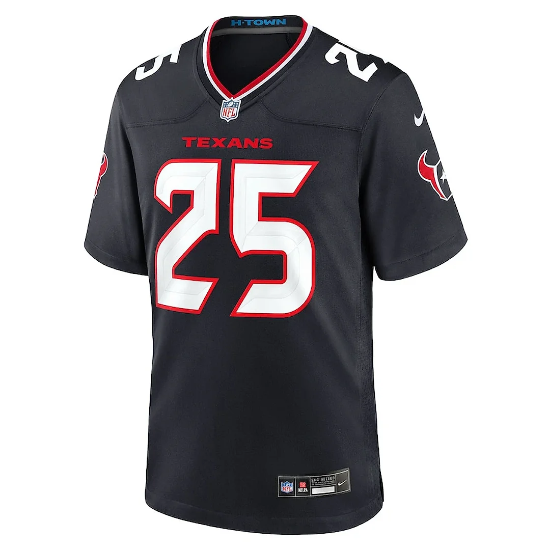 Zennovawear Russ Yeast 25 Houston Texans Team Game Men Jersey - Navy