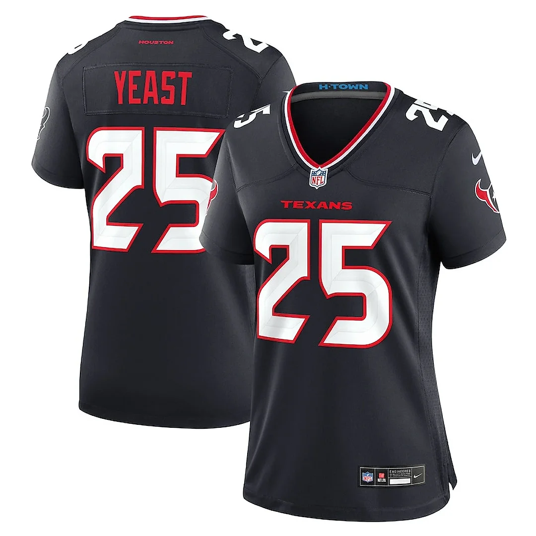 Zennovawear Russ Yeast 25 Houston Texans Women's Team Game Jersey - Navy