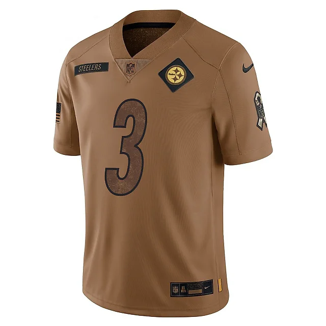 Zennovawear Russell Wilson 3 Pittsburgh Steelers 2023 Salute To Service Limited Men Jersey - Brown