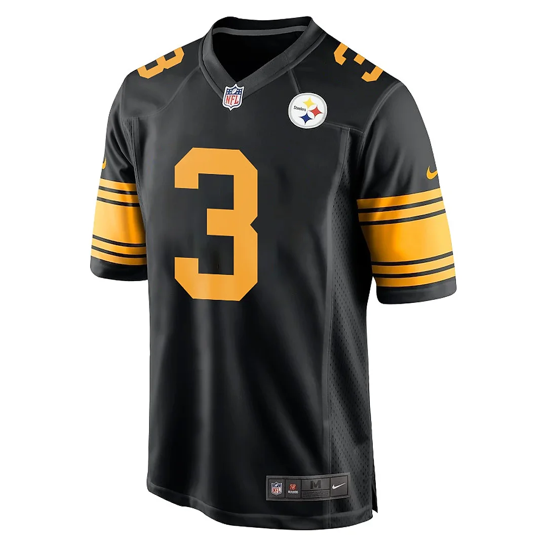 Zennovawear Russell Wilson 3 Pittsburgh Steelers Alternate Game Men Jersey - Black