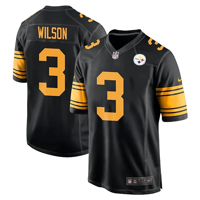Zennovawear Russell Wilson 3 Pittsburgh Steelers Alternate Game Men Jersey - Black
