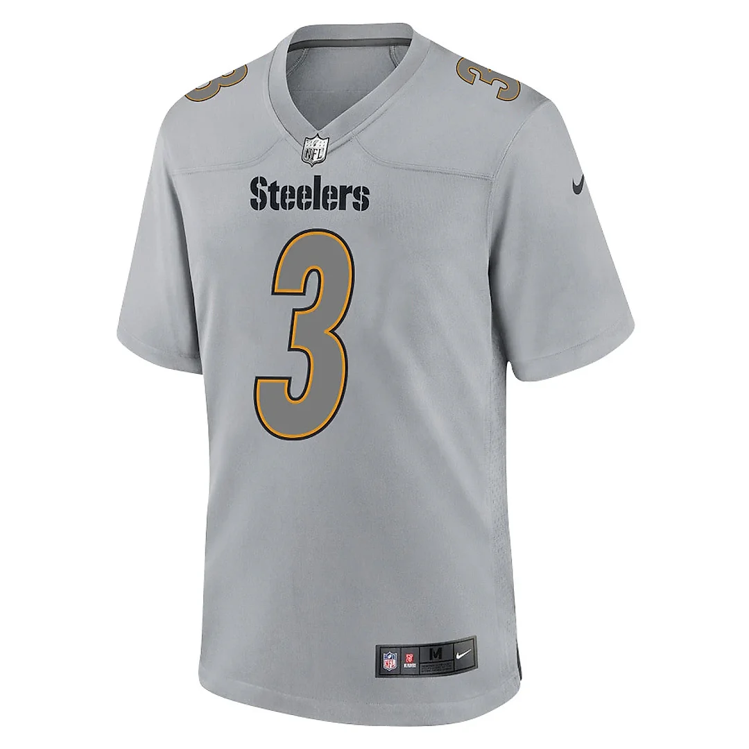 Zennovawear Russell Wilson 3 Pittsburgh Steelers Atmosphere Fashion Game Men Jersey - Silver