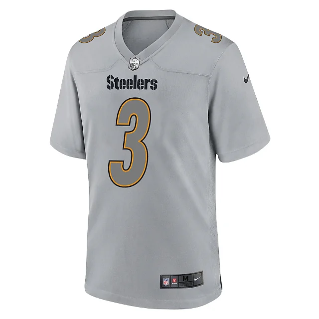 Zennovawear Russell Wilson 3 Pittsburgh Steelers Atmosphere Fashion Game Men Jersey - Silver