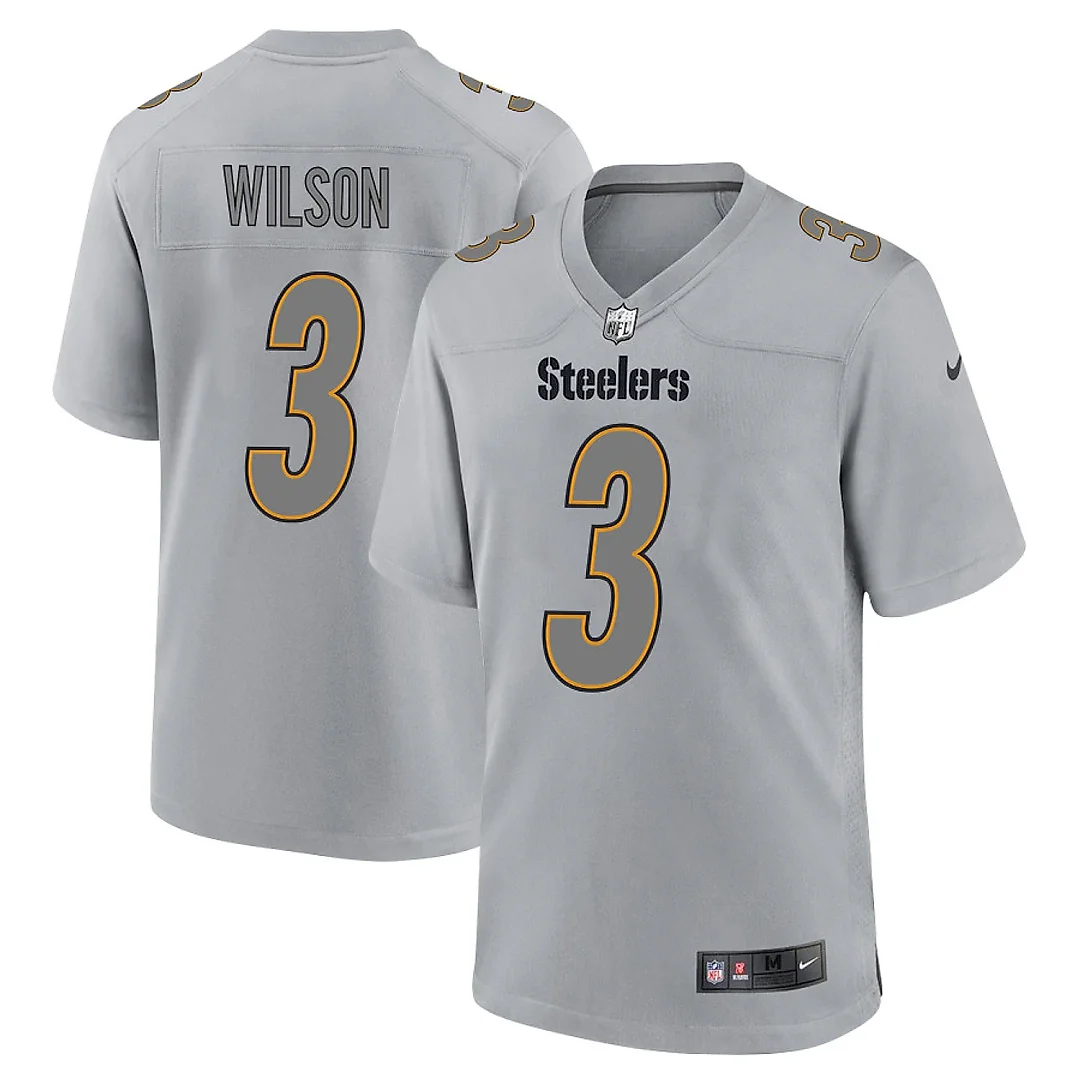 Zennovawear Russell Wilson 3 Pittsburgh Steelers Atmosphere Fashion Game Men Jersey - Silver