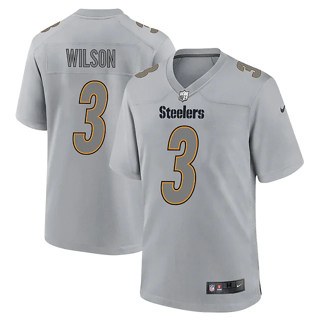 Zennovawear Russell Wilson 3 Pittsburgh Steelers Atmosphere Fashion Game Men Jersey - Silver