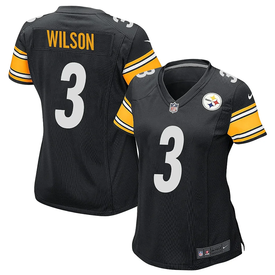 Zennovawear Russell Wilson 3 Pittsburgh Steelers Game Women Jersey - Black