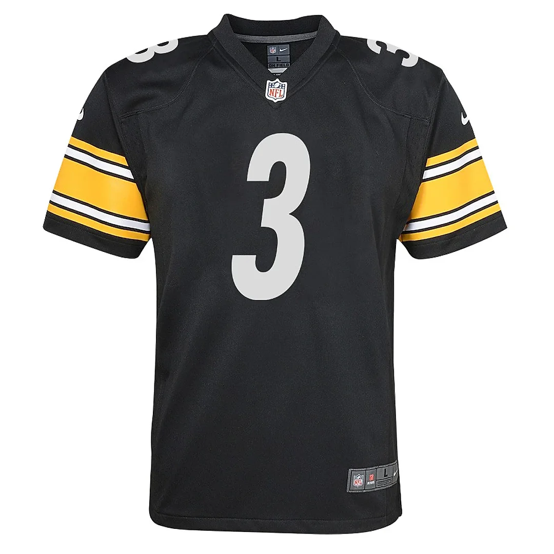 Zennovawear Russell Wilson 3 Pittsburgh Steelers Game YOUTH Jersey - Black