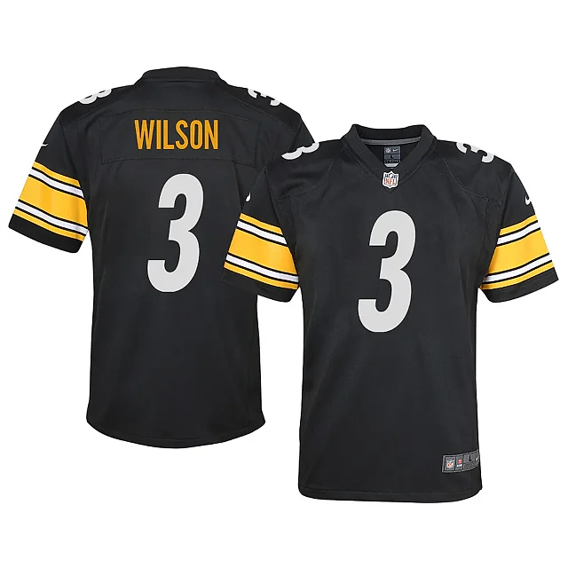 Zennovawear Russell Wilson 3 Pittsburgh Steelers Game YOUTH Jersey - Black