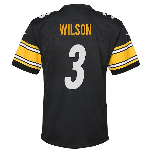 Zennovawear Russell Wilson 3 Pittsburgh Steelers Game YOUTH Jersey - Black