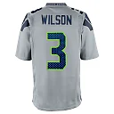 Zennovawear Russell Wilson 3 Seattle Seahawks Men Alternate Game Jersey - Gray