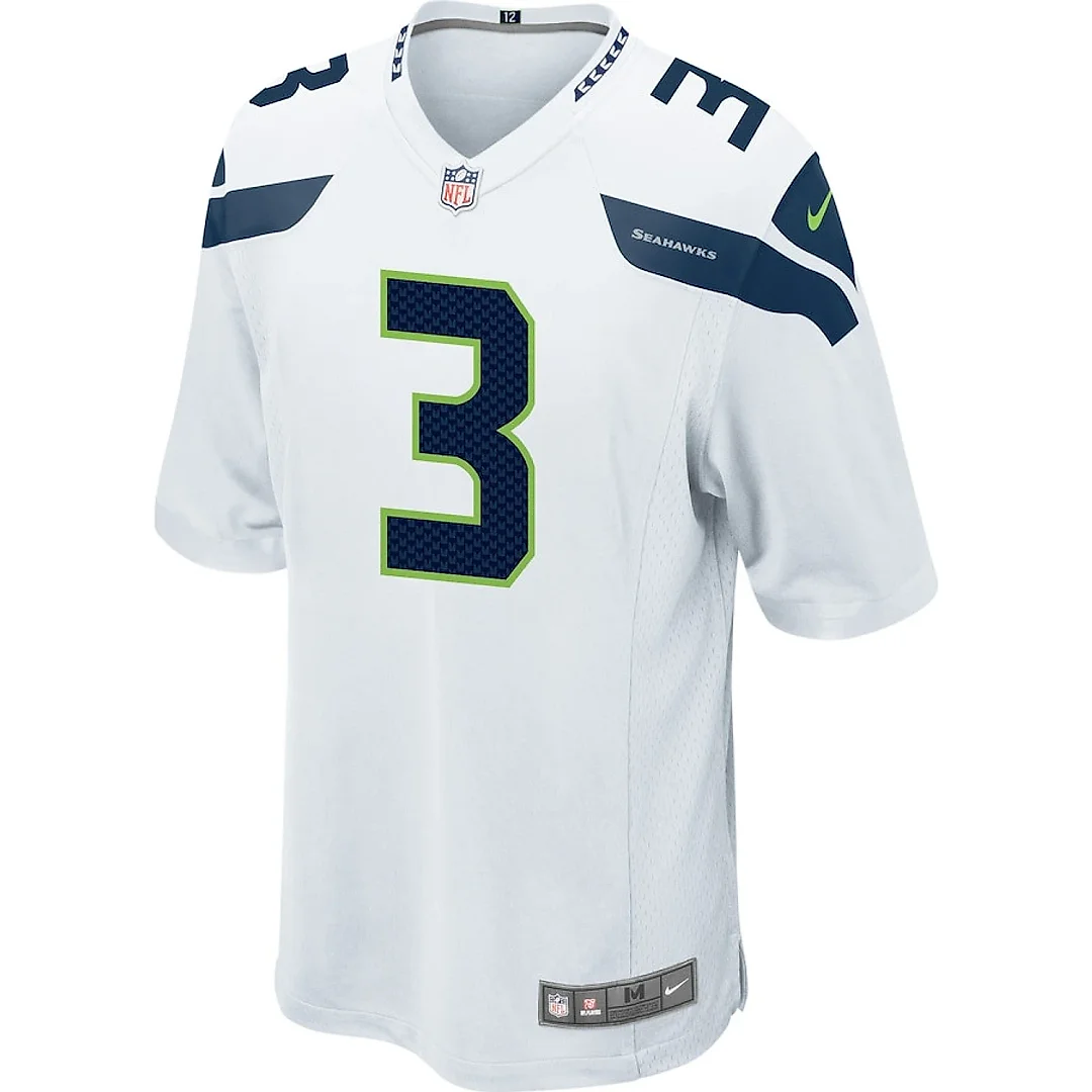 Zennovawear Russell Wilson 3 Seattle Seahawks Men Game Jersey - White