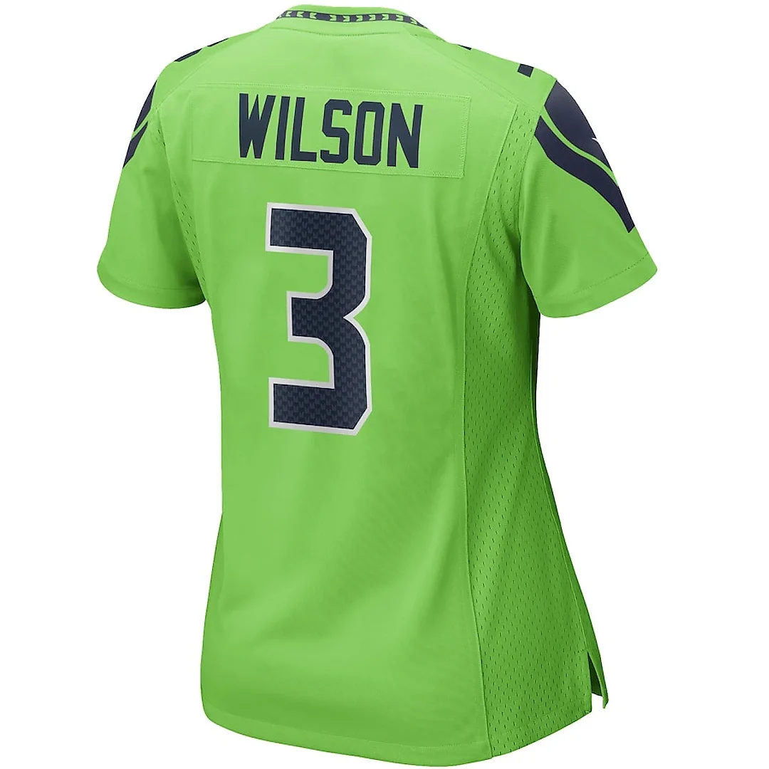Zennovawear Russell Wilson 3 Seattle Seahawks Women Alternate Game Jersey - Neon Green