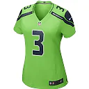 Zennovawear Russell Wilson 3 Seattle Seahawks Women Alternate Game Jersey - Neon Green