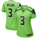Zennovawear Russell Wilson 3 Seattle Seahawks Women Alternate Game Jersey - Neon Green