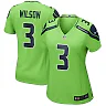 Zennovawear Russell Wilson 3 Seattle Seahawks Women Alternate Game Jersey - Neon Green