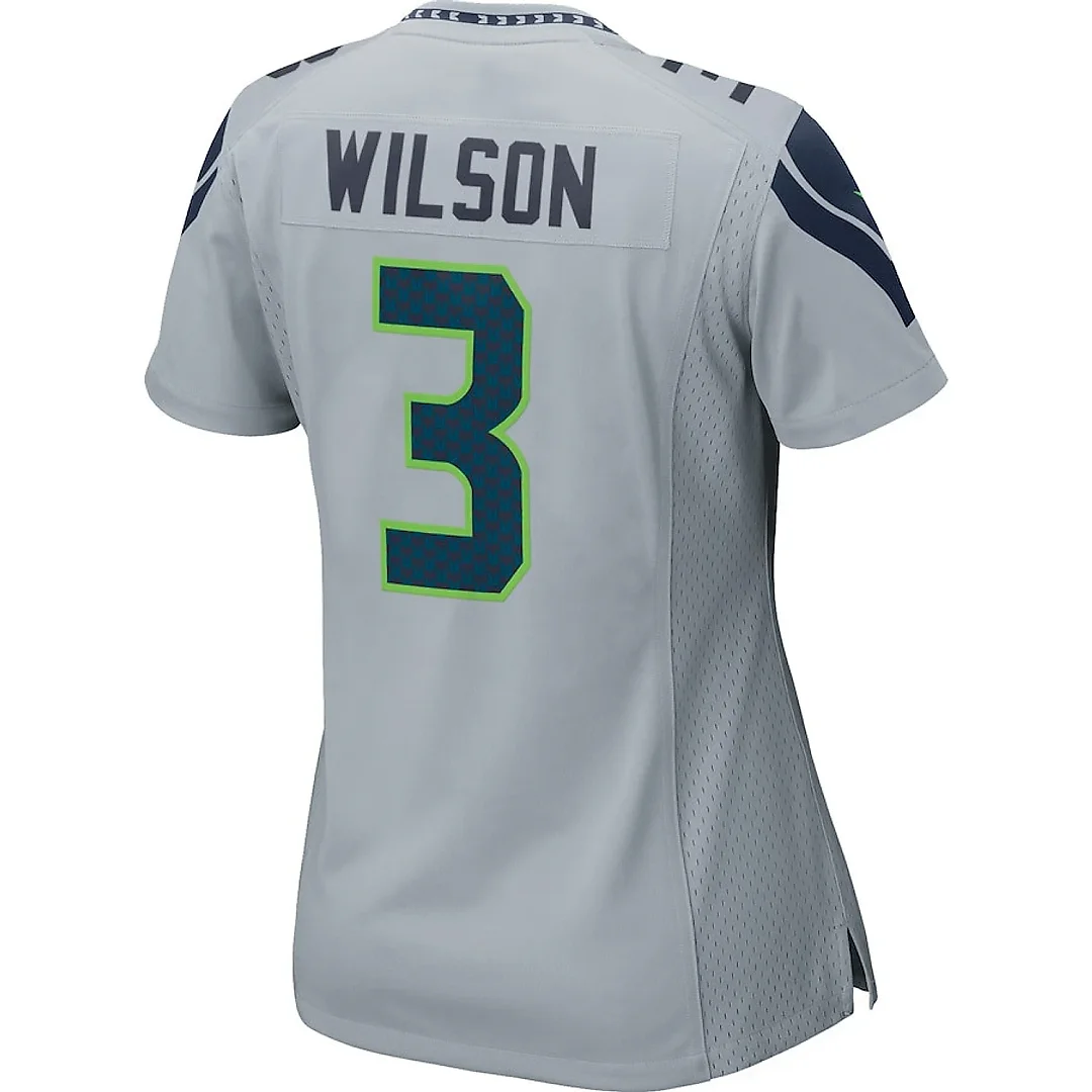Zennovawear Russell Wilson 3 Seattle Seahawks Women Game Jersey - Gray