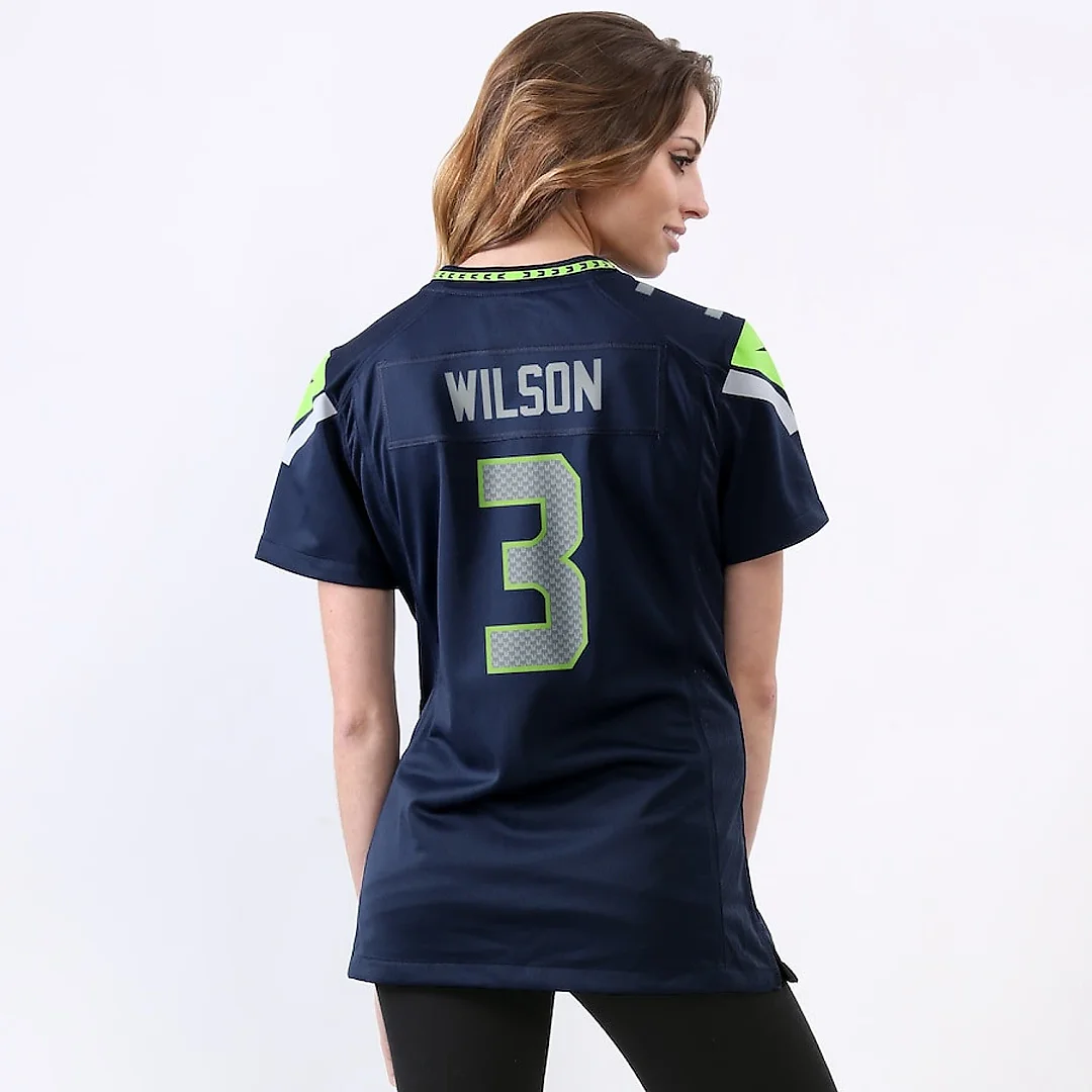 Zennovawear Russell Wilson 3 Seattle Seahawks Women Game Jersey - College Navy