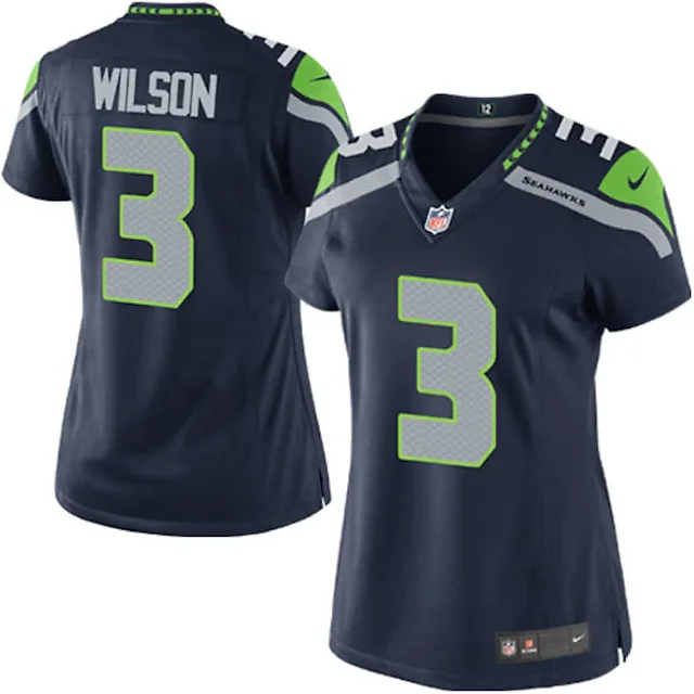 Zennovawear Russell Wilson 3 Seattle Seahawks Women Game Jersey - College Navy