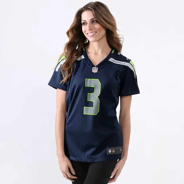 Zennovawear Russell Wilson 3 Seattle Seahawks Women Game Jersey - College Navy