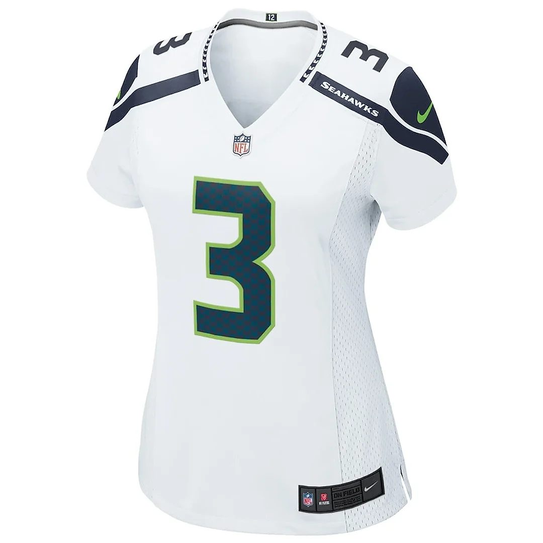 Zennovawear Russell Wilson 3 Seattle Seahawks Women Game Jersey - White