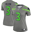 Zennovawear Russell Wilson 3 Seattle Seahawks Women Inverted Legend Jersey - Gray
