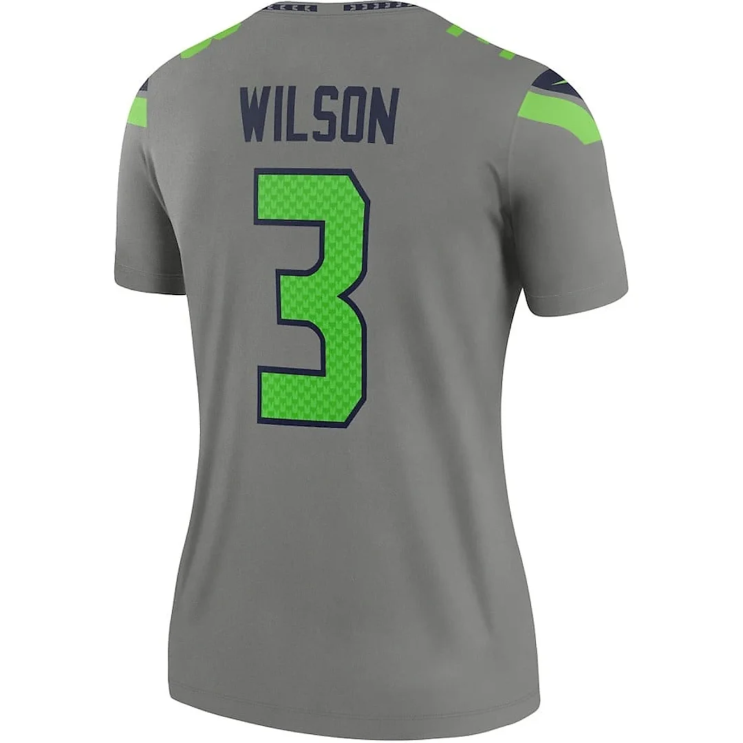 Zennovawear Russell Wilson 3 Seattle Seahawks Women Inverted Legend Jersey - Gray