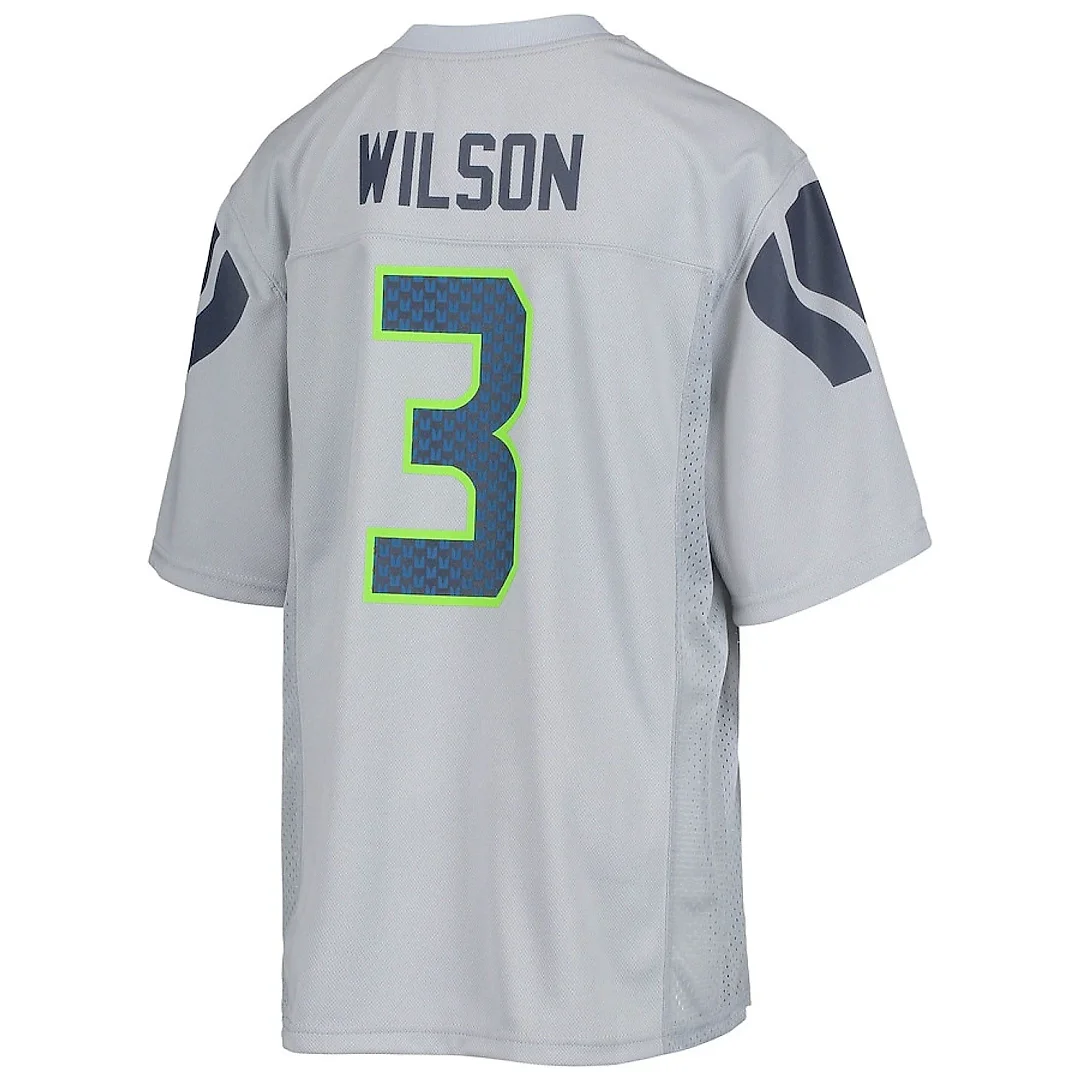 Zennovawear Russell Wilson 3 Seattle Seahawks YOUTH Jersey - Gray