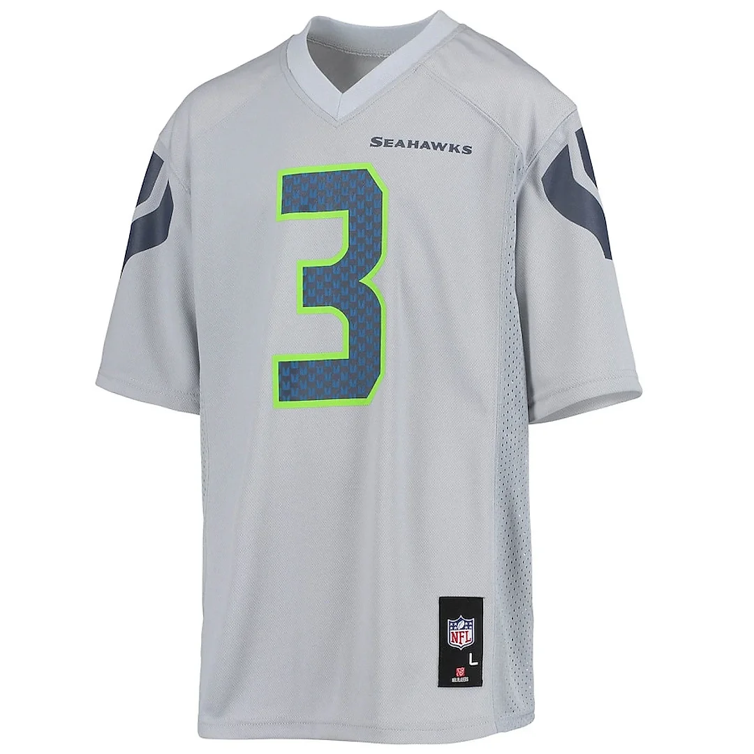Zennovawear Russell Wilson 3 Seattle Seahawks YOUTH Jersey - Gray