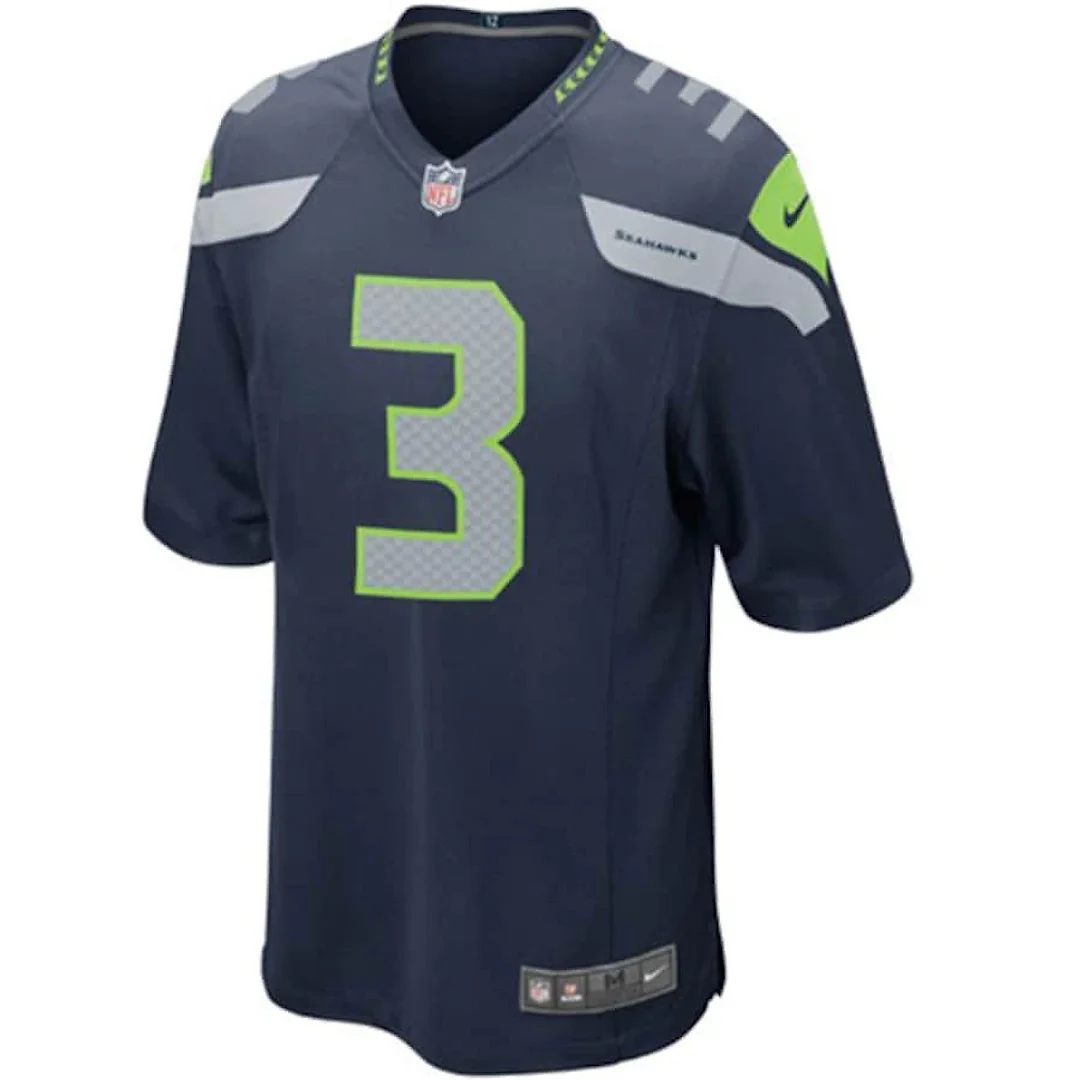 Zennovawear Russell Wilson 3 Seattle Seahawks YOUTH Team Color Game Jersey - College Navy