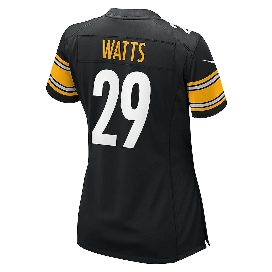 Zennovawear Ryan Watts 29 Pittsburgh Steelers Women's Game Jersey - Black