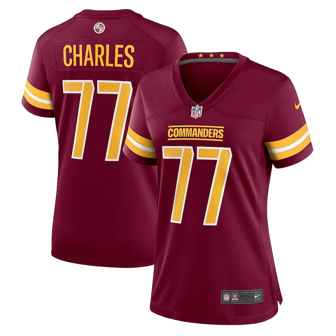Zennovawear Saahdiq Charles 77 Washington Commanders Women Game Jersey - Burgundy