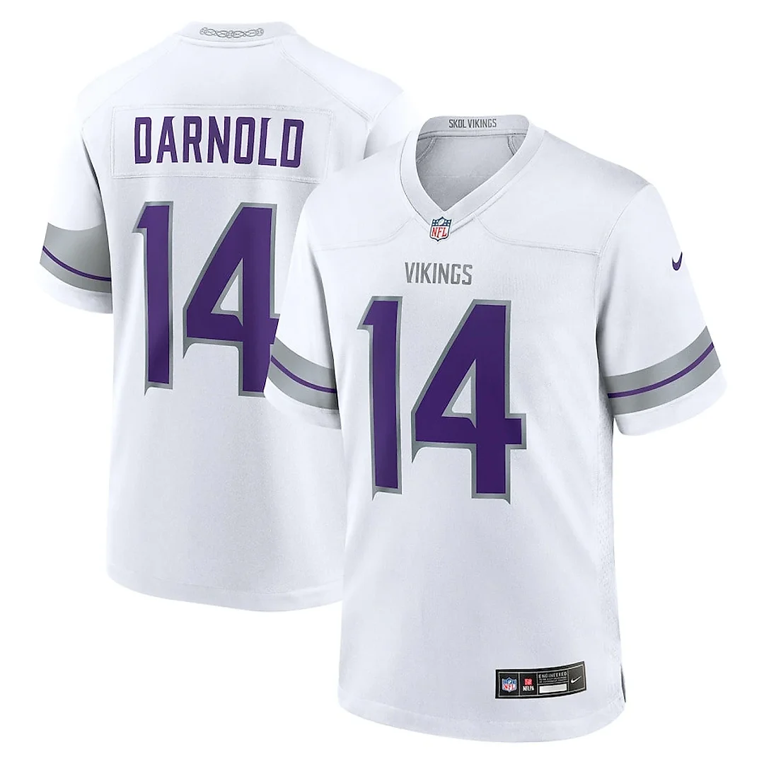 Zennovawear Sam Darnold 14 Minnesota Vikings Alternate Game Men Jersey - White