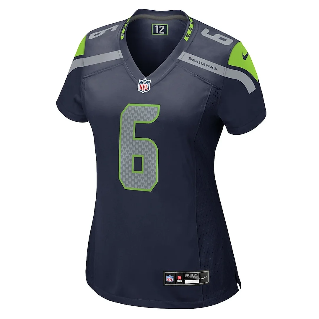 Zennovawear Sam Howell 6 Seattle Seahawks Women's Game Jersey - College Navy