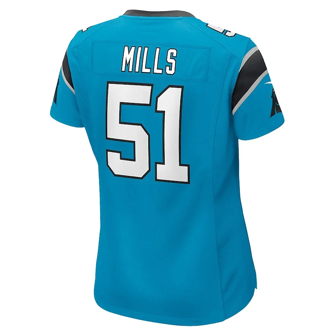 Zennovawear Sam Mills 51 Carolina Panthers Women Retired Jersey - Blue