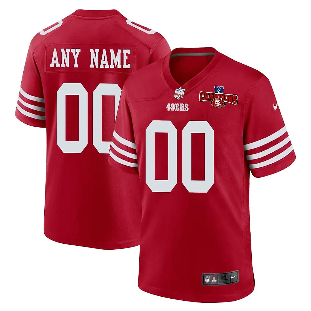 Zennovawear San Francisco 49ers NFC Champions Patch Game Men Custom Jersey - Scarlet
