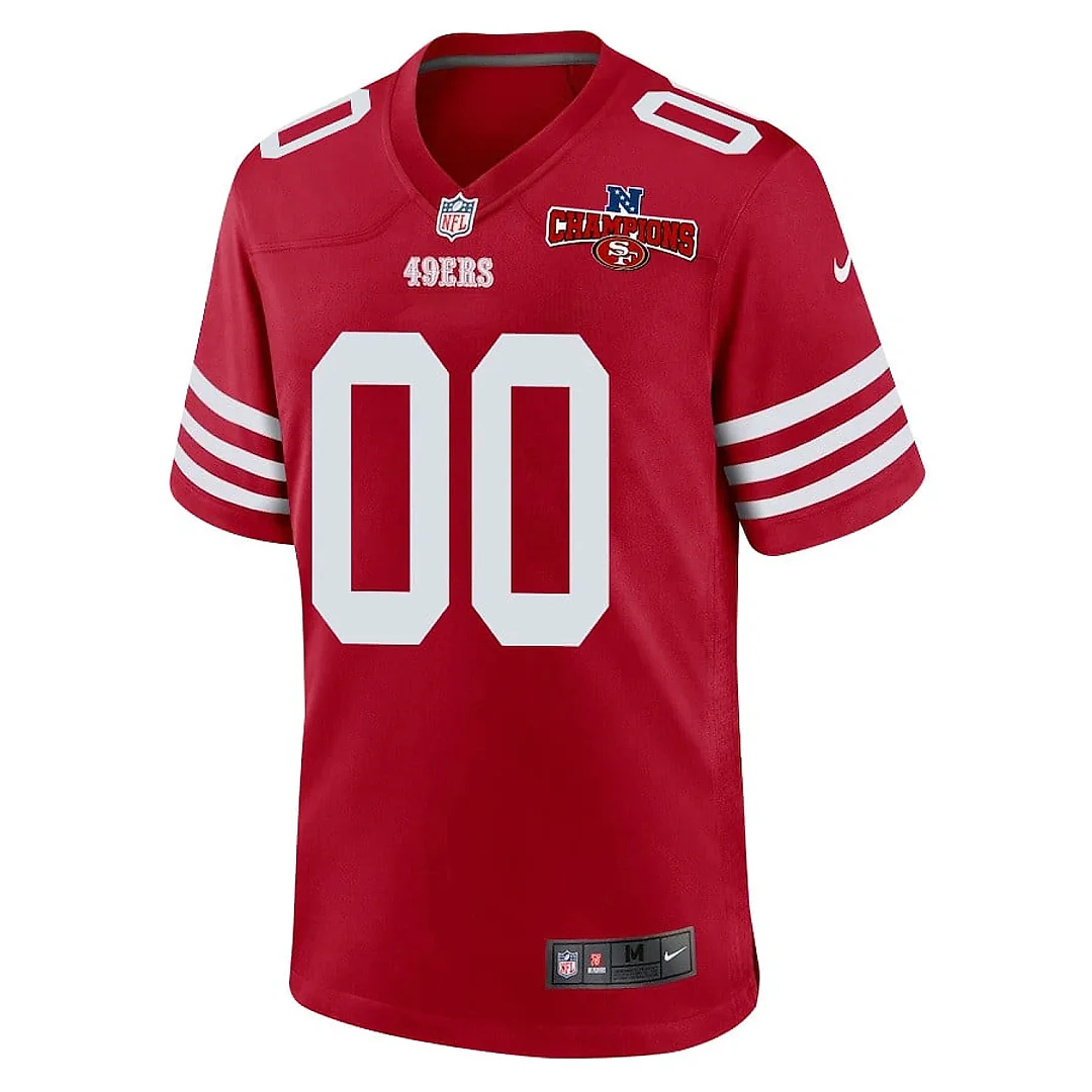 Zennovawear San Francisco 49ers NFC Champions Patch Game Men Custom Jersey - Scarlet