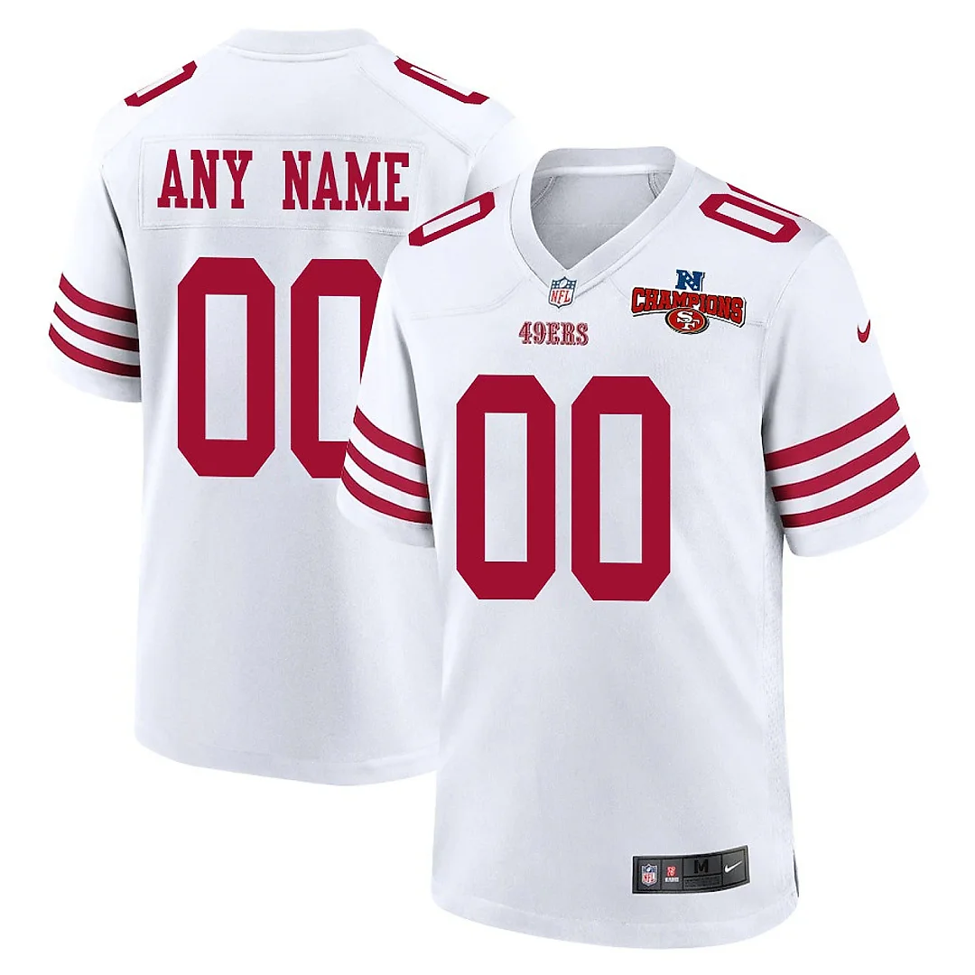 Zennovawear San Francisco 49ers NFC Champions Patch Game Men Custom Jersey - White