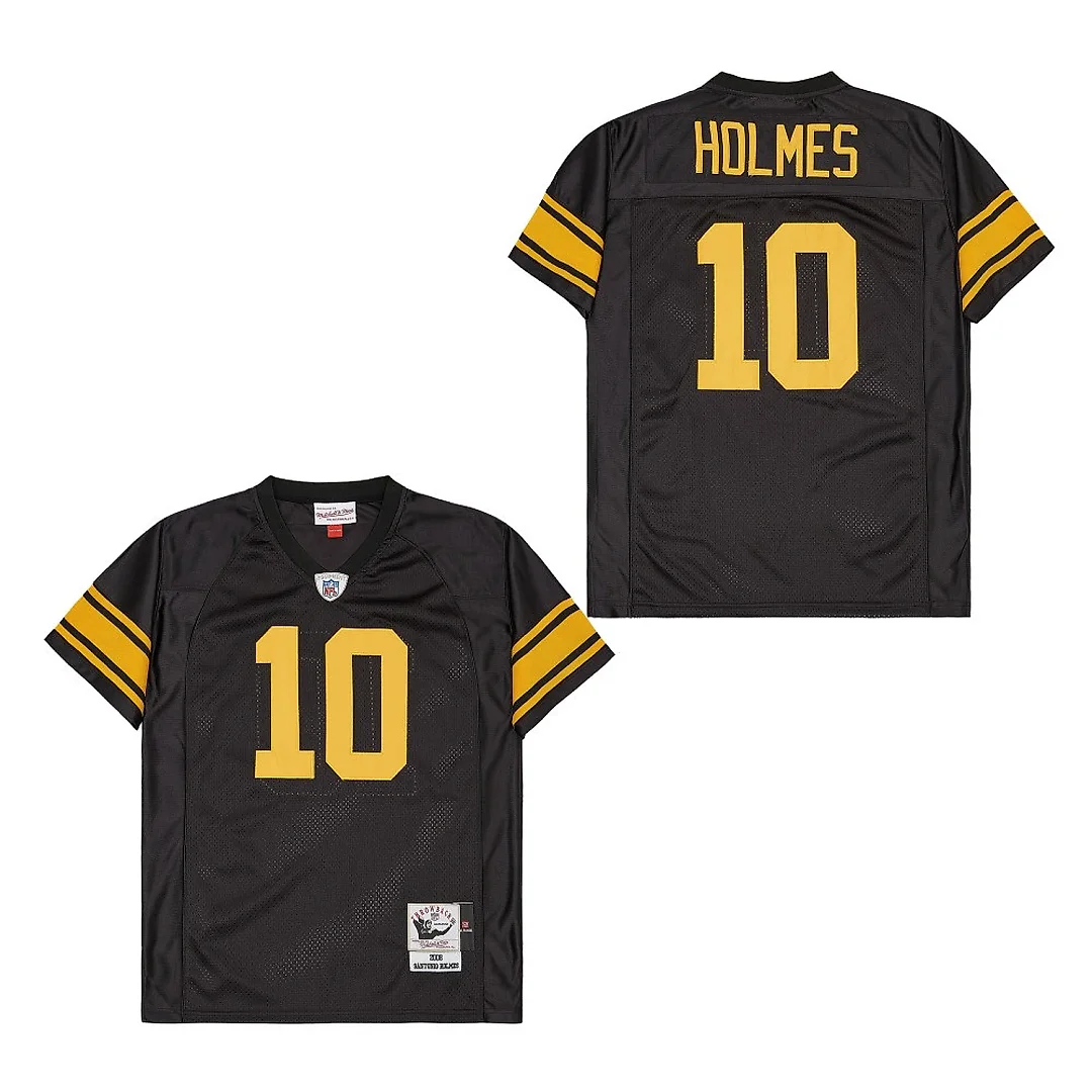 Zennovawear Santonio Holmes 10 Pittsburgh Steelers Retro Throwback Men Jersey - Black