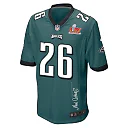 Zennovawear Saquon Barkley 26 Philadelphia Eagles Super Bowl LIX 'New Orleans - A Symphony of Sport' EMBROIDERED Game Men Jersey - Midnight Green