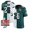 Zennovawear Saquon Barkley 26 Philadelphia Eagles Super Bowl LIX Champions Gold Vapor Limited Jersey - Split