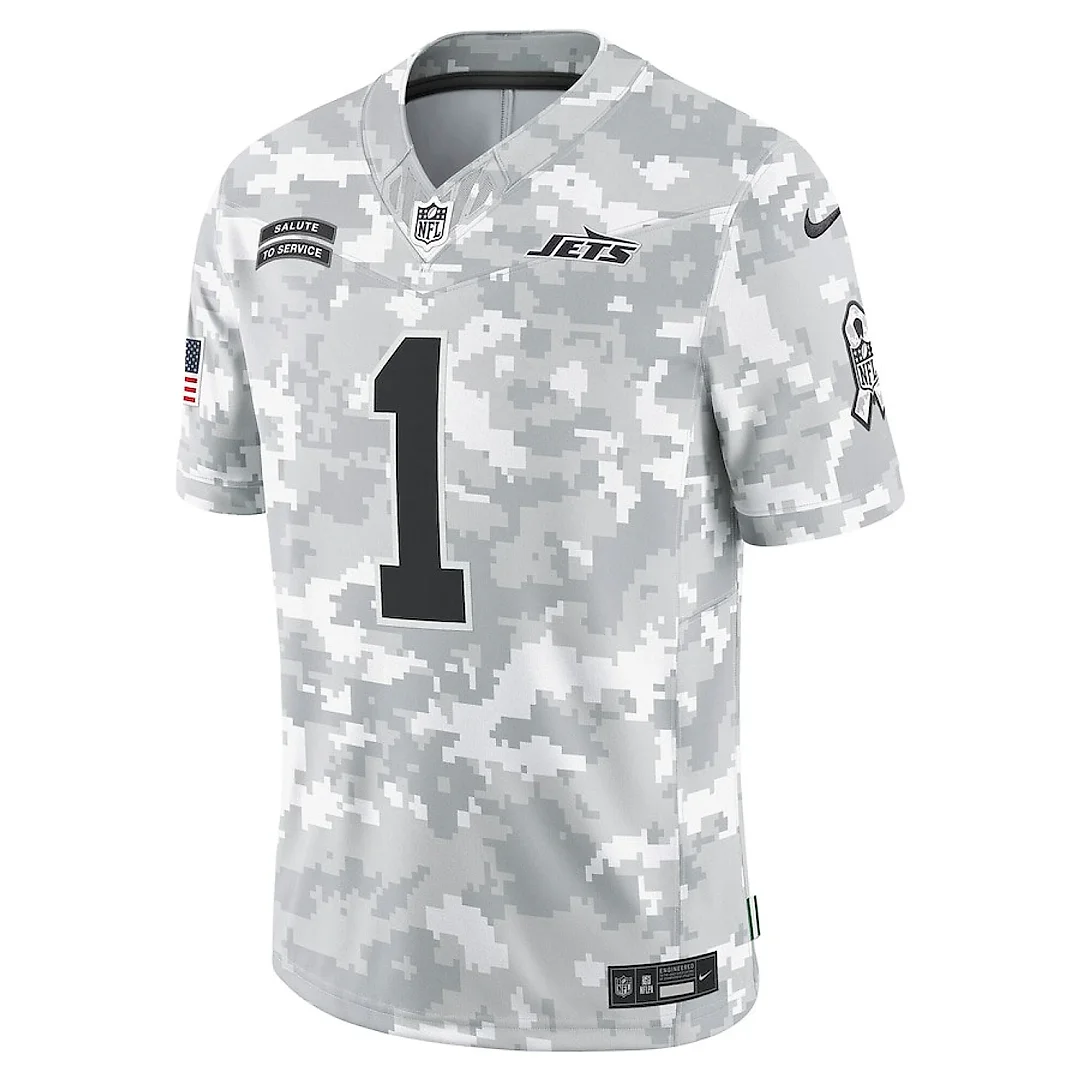 Zennovawear Sauce Gardner 1 New York Jets 2024 Salute to Service Limited Men Jersey - Arctic Camo