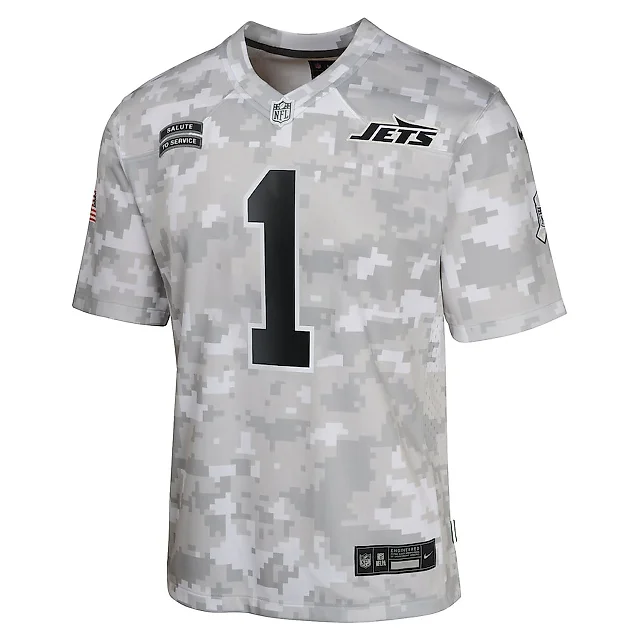Zennovawear Sauce Gardner 1 New York Jets 2024 Salute to Service Game YOUTH Jersey - Arctic Camo