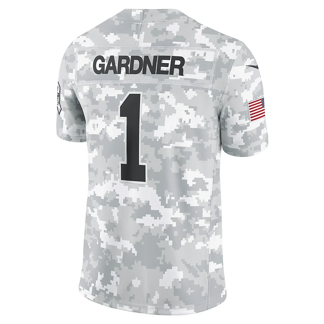 Zennovawear Sauce Gardner 1 New York Jets 2024 Salute to Service Limited Men Jersey - Arctic Camo
