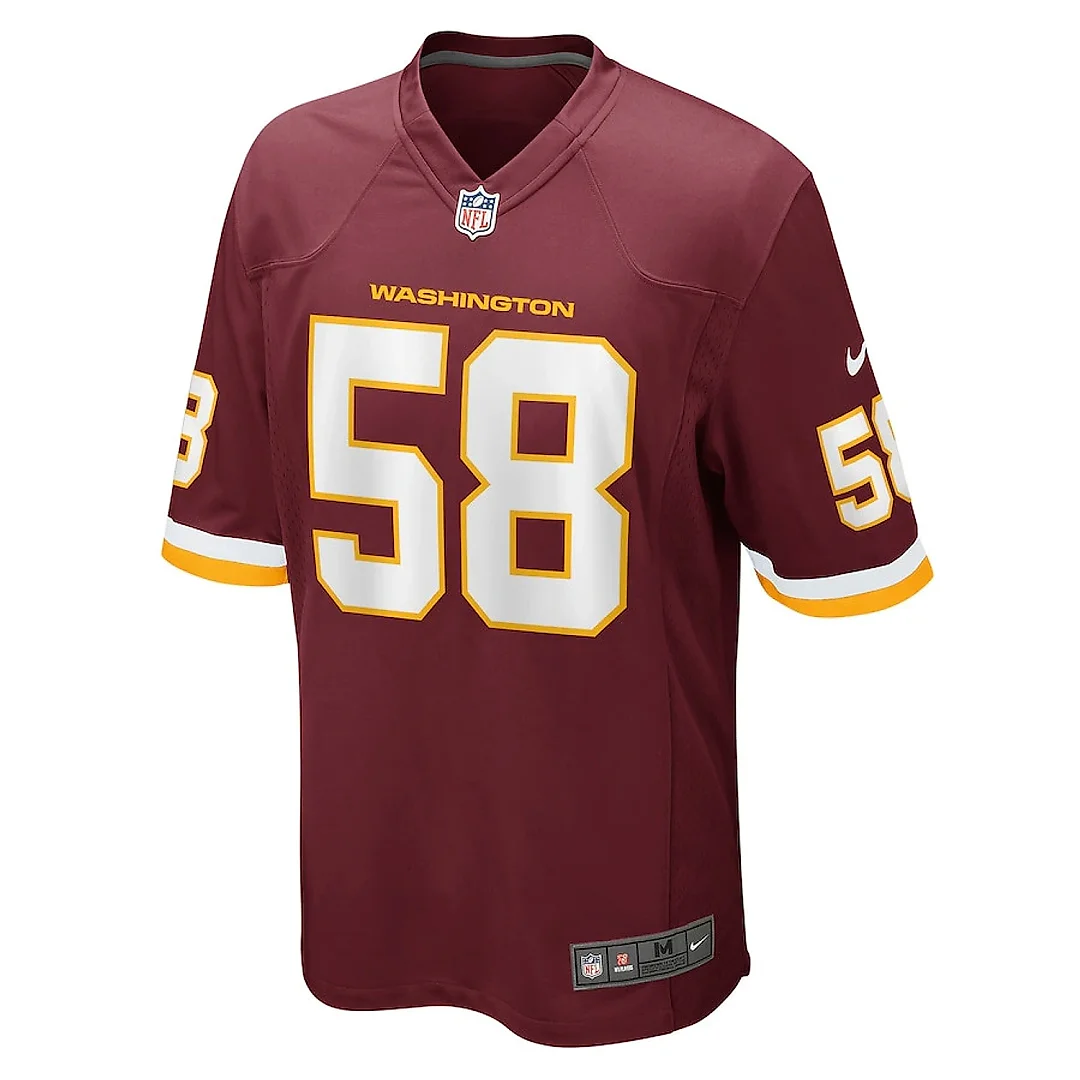Zennovawear Shaka Toney 58 Washington Football Team Men Game Jersey - Burgundy