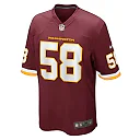 Zennovawear Shaka Toney 58 Washington Football Team Men Game Jersey - Burgundy