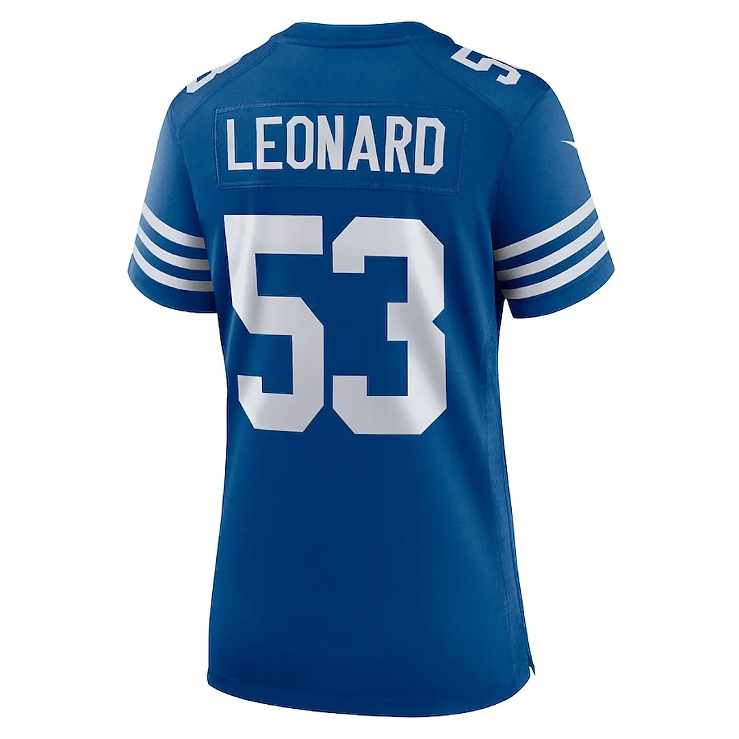 Zennovawear Shaquille Leonard 53 Indianapolis Colts Women Alternate Game Jersey - Royal