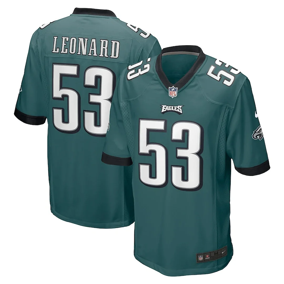 Zennovawear Shaquille Leonard 53 Philadelphia Eagles Game Men Jersey - Midnight Green