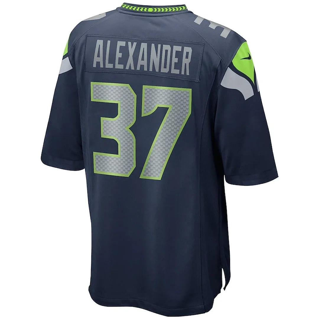 Zennovawear Shaun Alexander 37 Seattle Seahawks Men Game Retired Jersey - College Navy
