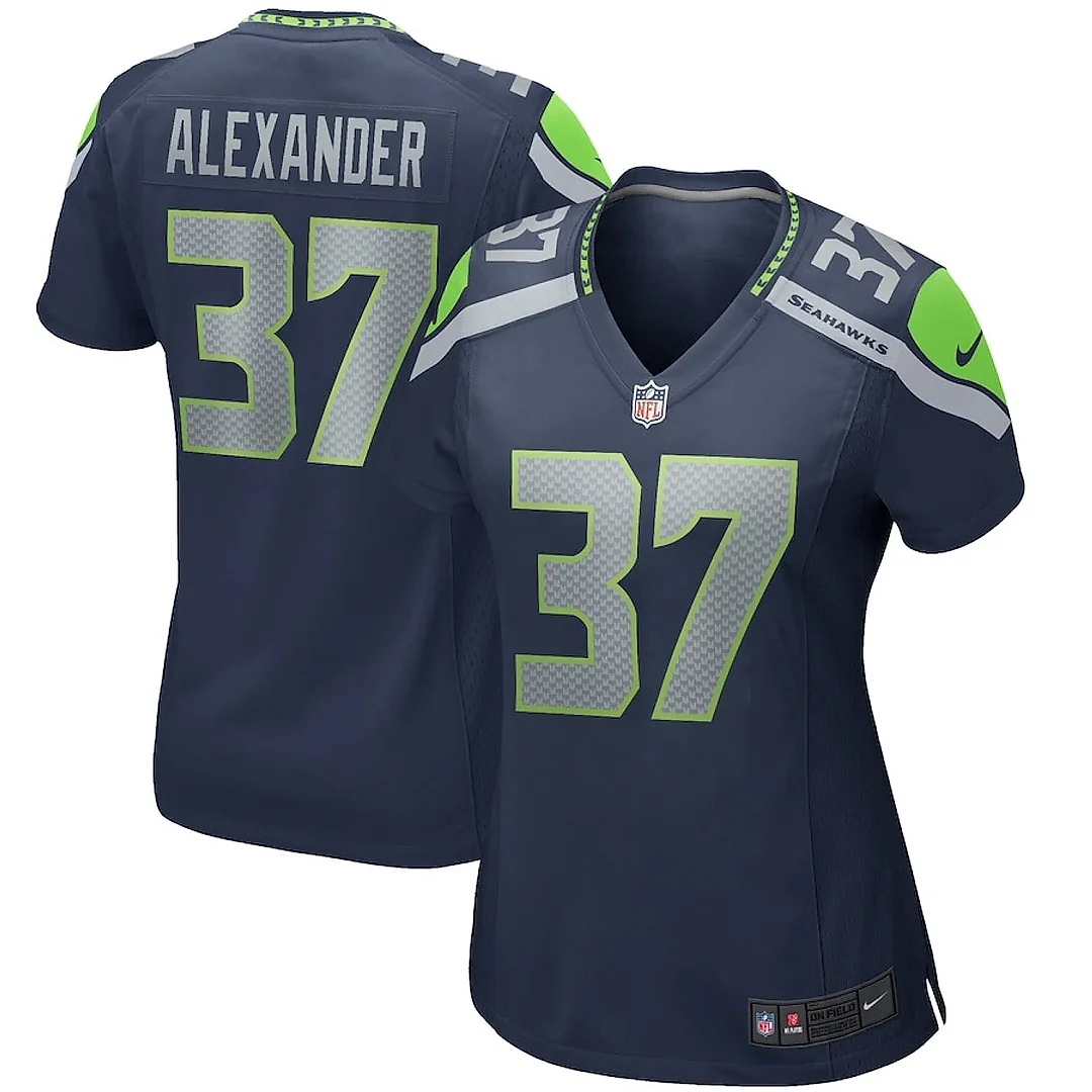 Zennovawear Shaun Alexander 37 Seattle Seahawks Women Game Retired Jersey - College Navy